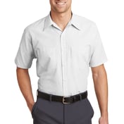Front view of Short Sleeve Striped Industrial Work Shirt