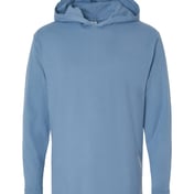 Front view of Garment-Dyed Jersey Hooded Long Sleeve T-Shirt