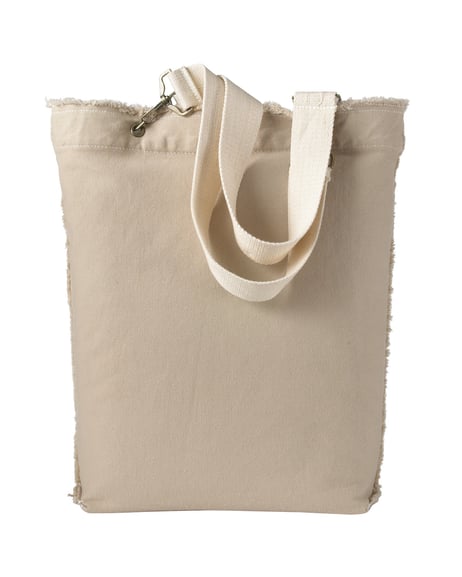 Frontview ofDirect-Dyed Raw-Edge Tote