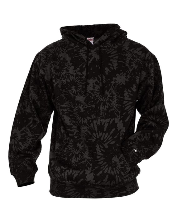 Front view of Tie-Dyed Triblend Hooded Sweatshirt