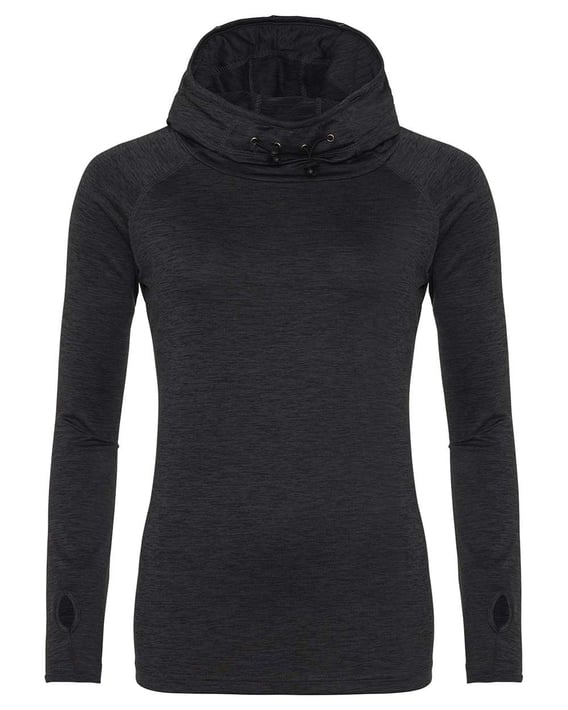 Front view of Women’s Cool Cowl-Neck Long Sleeve T-Shirt