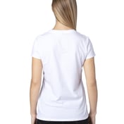 Back view of Ladies’ Ultimate CVC V-Neck T-Shirt