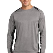 Front view of Long Sleeve Heather Colorblock Contender Tee