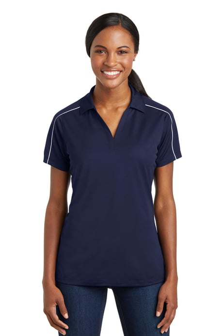 Front view of Women's Micropique Sport-Wick&reg; Piped Polo
