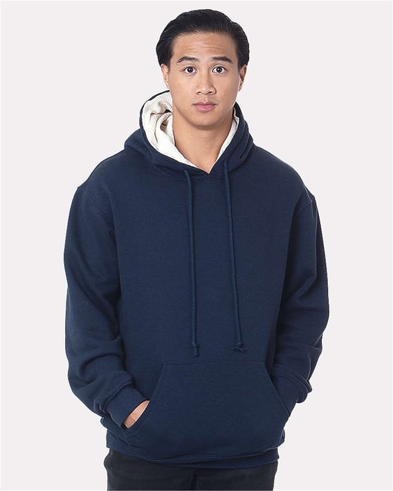 Front view of USA-Made Super Heavy Thermal Lined Hooded Sweatshirt