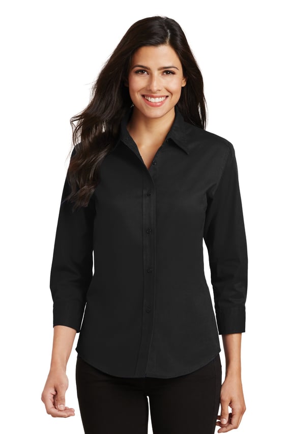 Front view of Ladies 3/4-Sleeve Easy Care Shirt