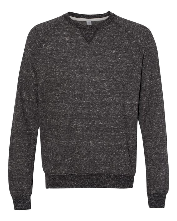 Front view of Snow Heather French Terry Crewneck Sweatshirt