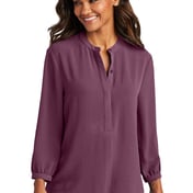Front view of Women’s 3/4-Sleeve Textured Crepe Tunic