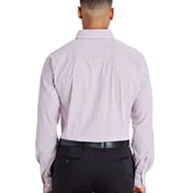 Back view of CrownLux Performance® Micro Windowpane Woven Dress Shirt