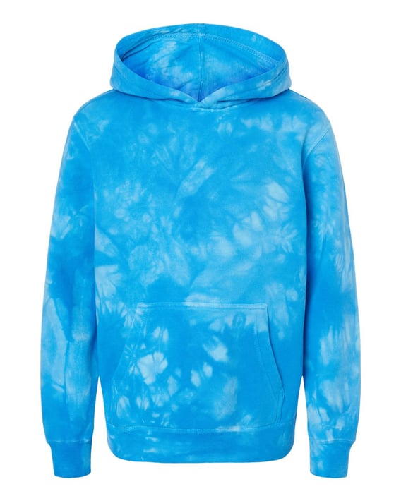 Front view of Youth Midweight Tie-Dye Hooded Pullover