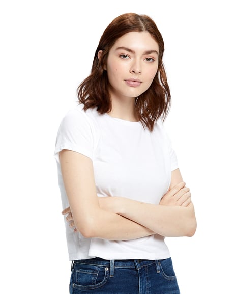 Frontview ofLadies’ Short Sleeve Crop T-Shirt