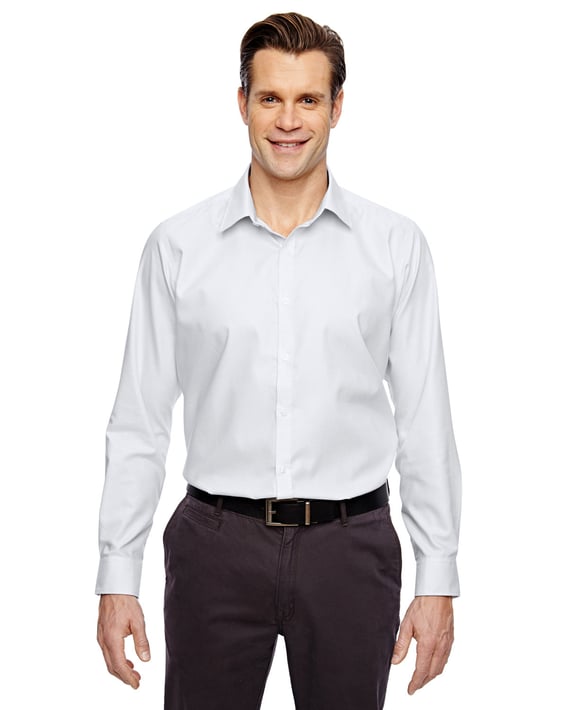 Front view of Men’s Precise Wrinkle-Free Two-Ply 80’s Cotton Dobby Taped Shirt