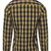 Back view of Women’s Mulligan Check Long Sleeve Cotton Dress Shirt
