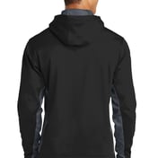 Back view of Sport-Wick® CamoHex Fleece Colorblock Hooded Pullover