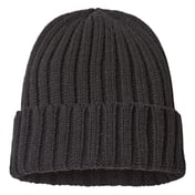 Front view of Sustainable Cable Knit Cuffed Beanie