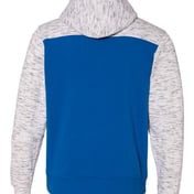 Back view of Mélange Fleece Colorblocked Hooded Sweatshirt