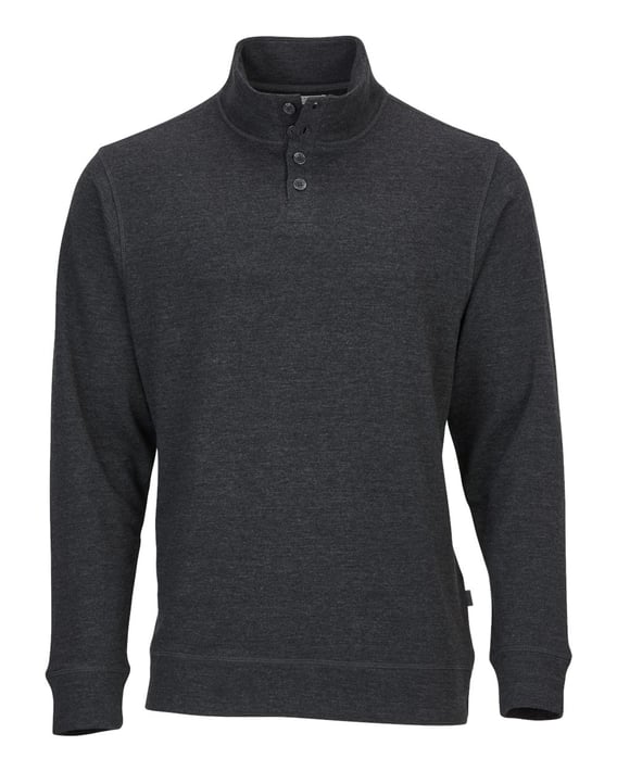 Front view of French Terry Button Pullover