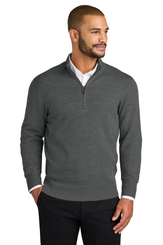 Front view of Easy Care 1/4-Zip Sweater