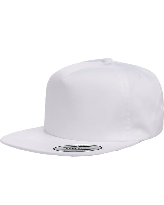 Front view of Adult Unstructured 5-Panel Snapback Cap