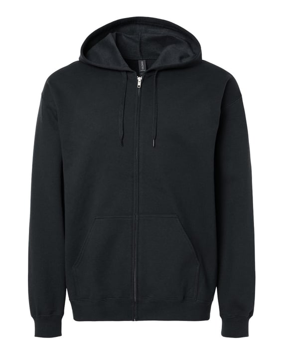 Front view of Softstyle® Full-Zip Hooded Sweatshirt
