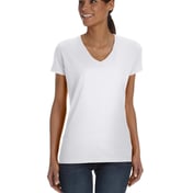 Front view of Ladies’ HD Cotton™ V-Neck T-Shirt