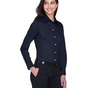 Side view of Women’s Crown Collection® Solid Stretch Twill Woven Dress Shirt