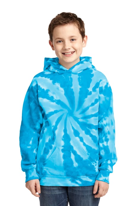 Front view of Youth Tie-Dye Pullover Hooded Sweatshirt