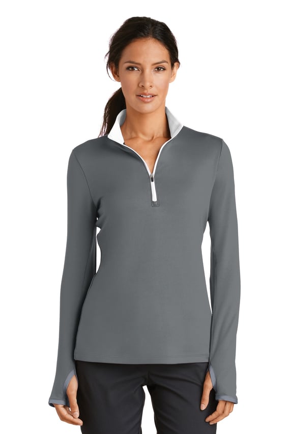 Front view of Ladies Dri-FIT Stretch 1/2-Zip Cover-Up