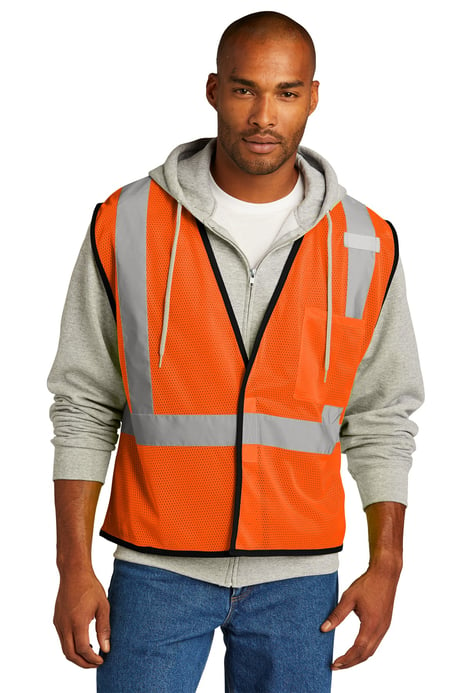 Frontview ofANSI 107 Class 2 Economy Mesh One-Pocket Vest