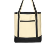 Front view of Large Cotton Canvas Boat Tote