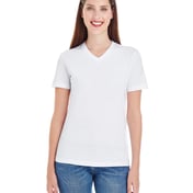 Front view of Ladies’ Fine Jersey Short-Sleeve V-Neck