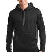Front view of Sport-Wick® Fleece Colorblock Hooded Pullover