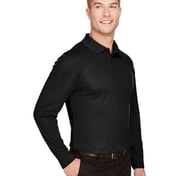 Side view of CrownLux Performance® Plaited Long Sleeve Polo