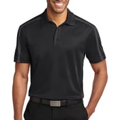 Front view of Silk Touch Performance Colorblock Stripe Polo