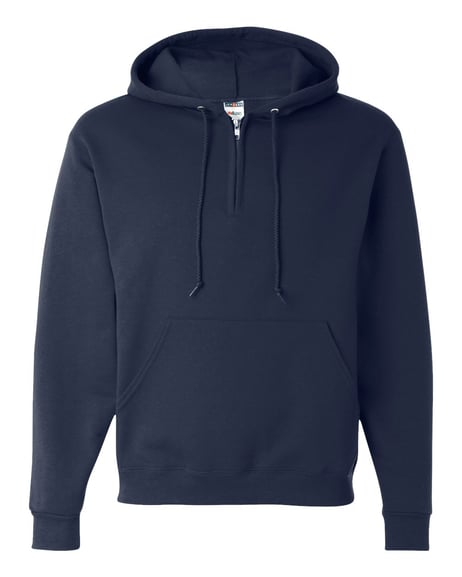Front view of NuBlend® Quarter-Zip Hooded Sweatshirt