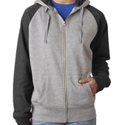 Front view of Ladies’ Glitter French Terry Contrast Full-Zip Hood