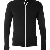 Front view of Triblend Lightweight Full-Zip Hooded Long Sleeve Tee