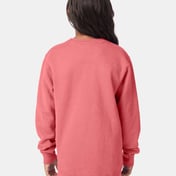Back view of Garment-Dyed Youth Crewneck Sweatshirt