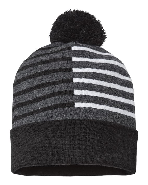 Front view of USA-Made Half Color Beanie