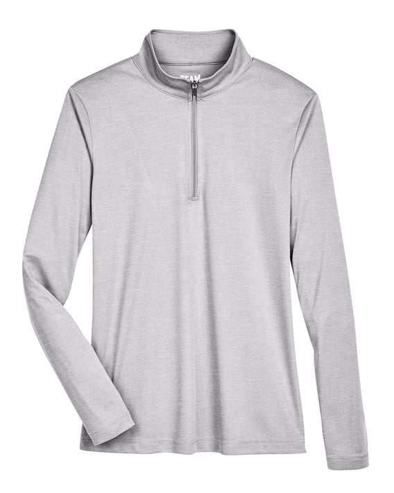 Front view of Women’s Zone Sonic Heather Performance Quarter-Zip Pullover