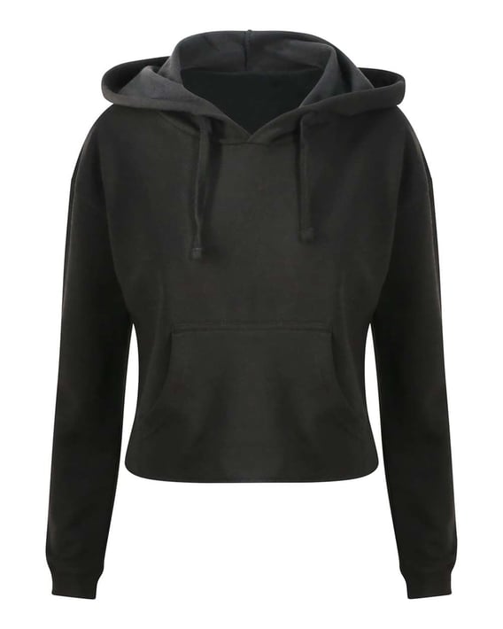 Front view of Women’s Girlie Cropped Hooded Fleece With Pocket