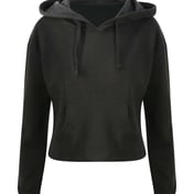 Front view of Women’s Girlie Cropped Hooded Fleece With Pocket