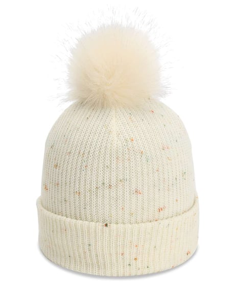 Front view of The Montage Pom Cuffed Beanie