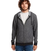 Front view of Adult Pacifica Denim Fleece Full-Zip Hooded Sweatshirt