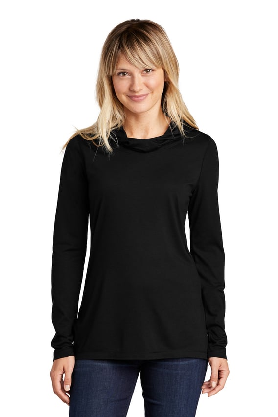 Front view of Women’s PosiCharge ® Tri-Blend Wicking Long Sleeve Hoodie