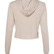 Back view of Women’s Triblend Crop Long Sleeve Hoodie