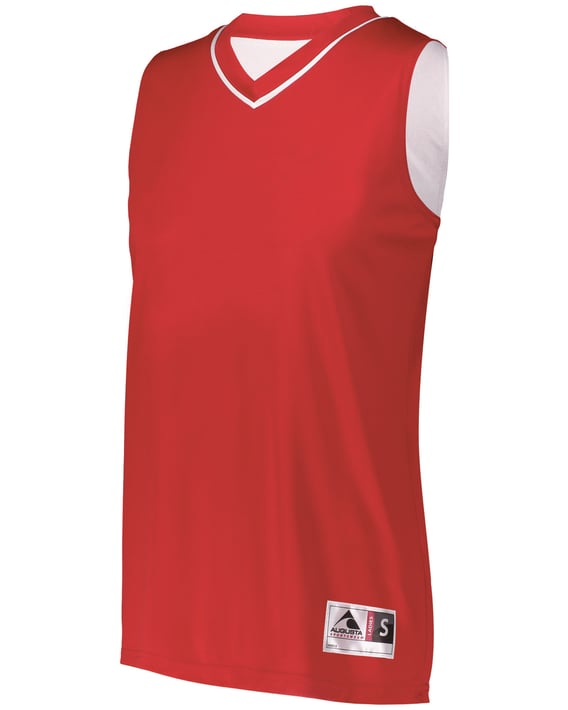 Front view of Ladies’ Reversible Two-Color Sleeveless Jersey