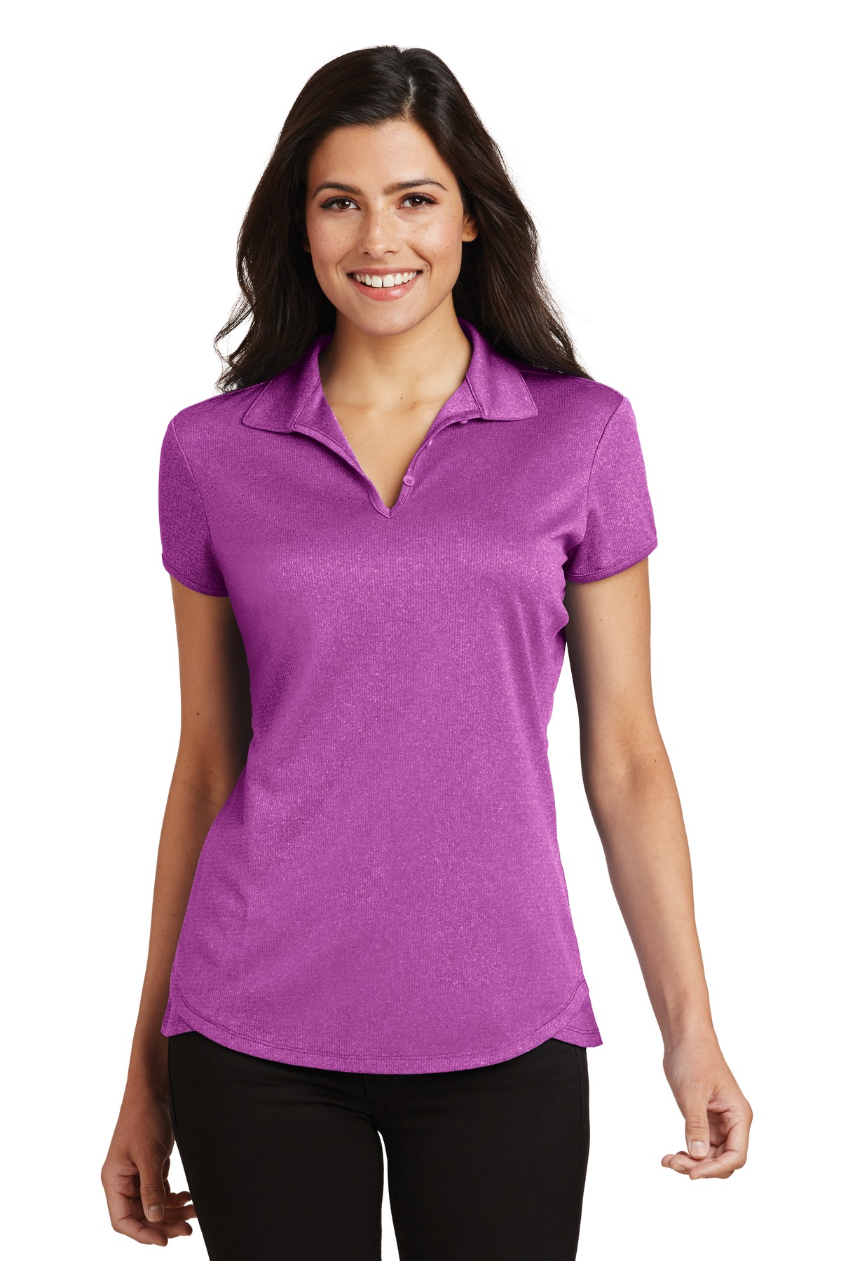 Front view of Women’s Trace Heather Polo