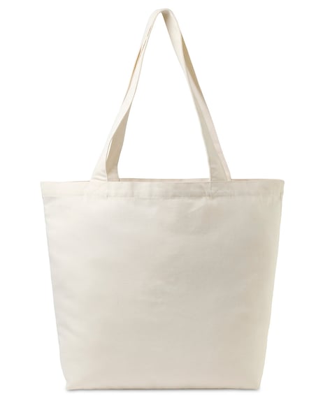 Front view of Aware™ Recycled Cotton Shopper Tote Bag With Interior Zip Pocket