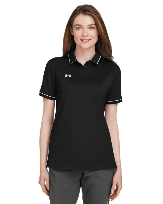 Front view of Women’s Tipped Teams Performance Polo